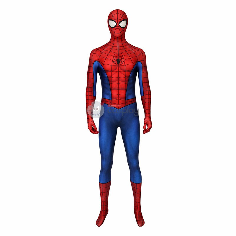 Clearance Sale - Male Large Size with Crotch Wrist Back U Zipper and 11 US EVA Foot Pad Unstitched with Spiderman PS4 Jumpsuit