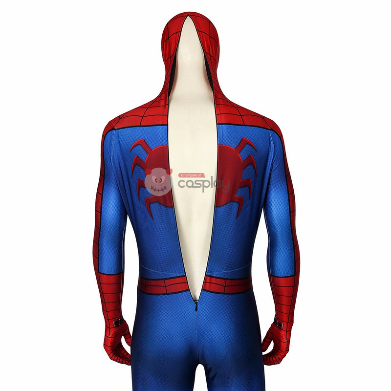 Clearance Sale - Male Large Size with Crotch Wrist Back U Zipper and 11 US EVA Foot Pad Unstitched with Spiderman PS4 Jumpsuit