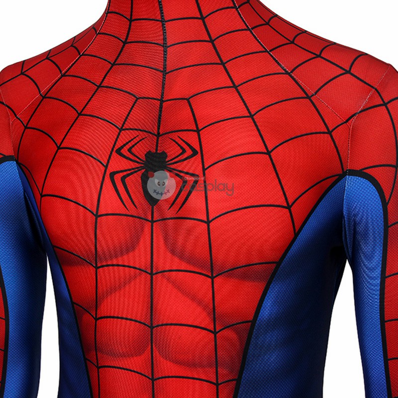 Clearance Sale - Male Large Size with Crotch Wrist Back U Zipper and 11 US EVA Foot Pad Unstitched with Spiderman PS4 Jumpsuit