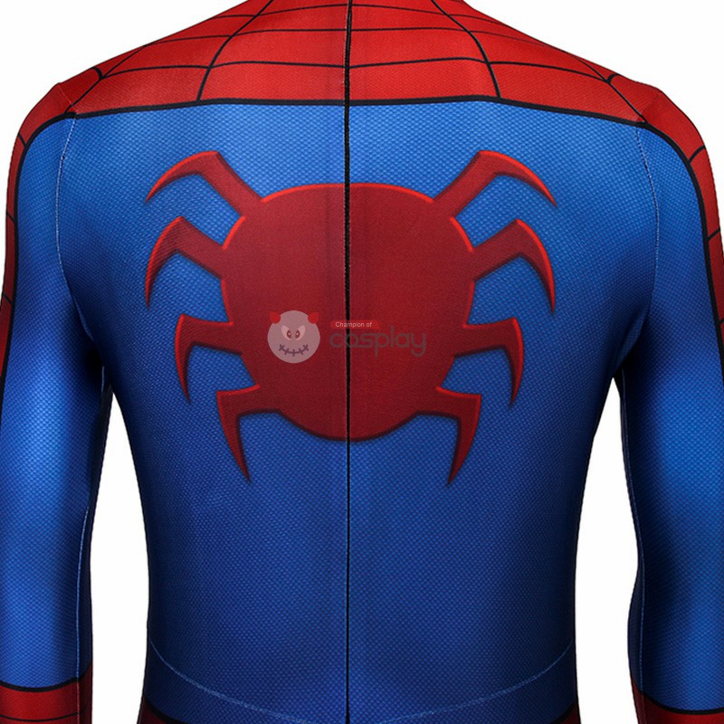 Clearance Sale - Male Large Size with Crotch Wrist Back U Zipper and 11 US EVA Foot Pad Unstitched with Spiderman PS4 Jumpsuit