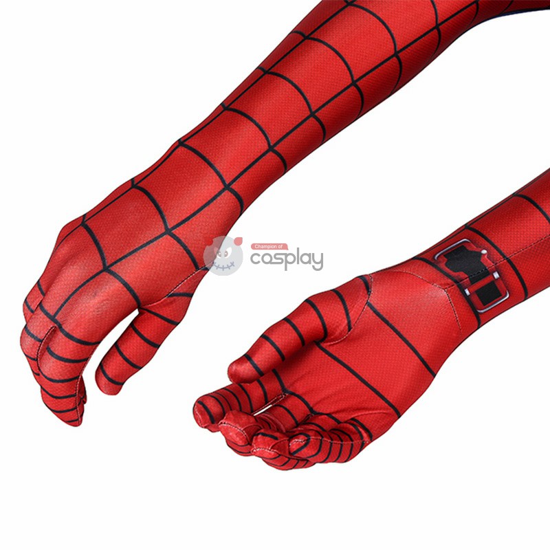 Clearance Sale - Male Large Size with Crotch Wrist Back U Zipper and 11 US EVA Foot Pad Unstitched with Spiderman PS4 Jumpsuit