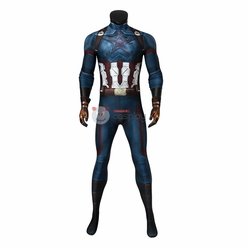 Captain America Costume Avengers 3 Infinity War Steve Rogers Jumpsuit Cosplay Costumes