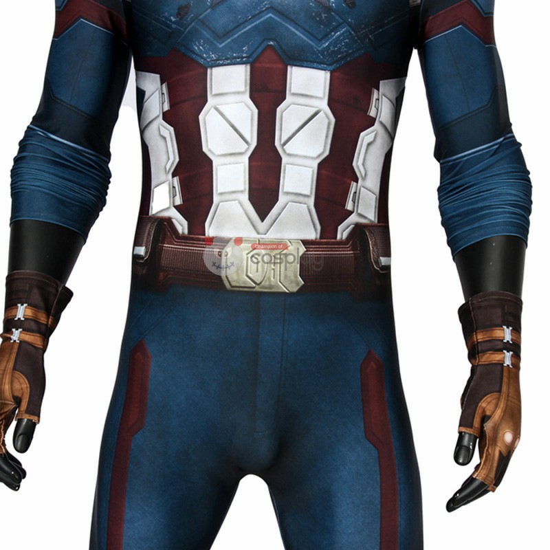 Captain America Costume Avengers 3 Infinity War Steve Rogers Jumpsuit Cosplay Costumes