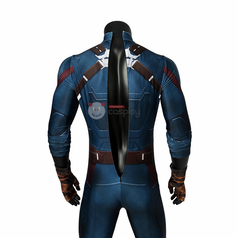 Captain America Costume Avengers 3 Infinity War Steve Rogers Jumpsuit Cosplay Costumes